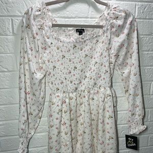 Art Class Girls/ Fresh Floral White/ Long Sleeve Dress Size L ( 10/12).